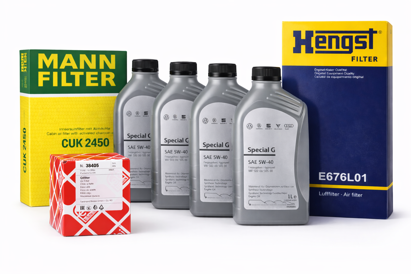 Volkswagen Service Kit – 5W-40 Engine Oil 4L with Oil Filter, Air Filter & Cabin Filter
