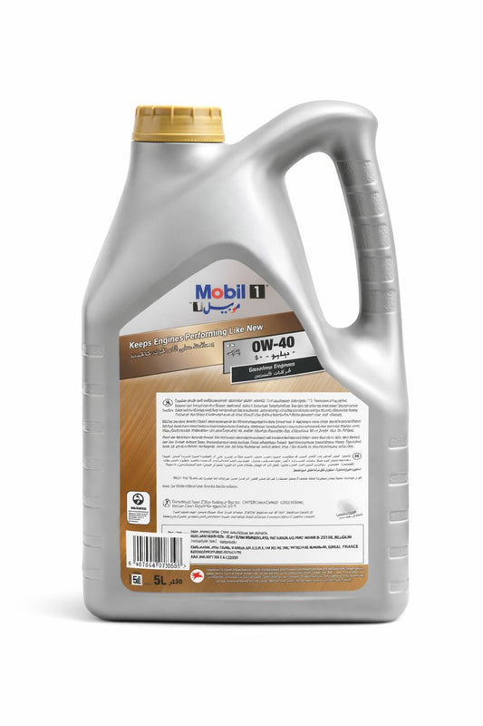 Mobil 1 0W-40 – 5L – Fully Synthetic Engine Oil (Gasoline Engines)