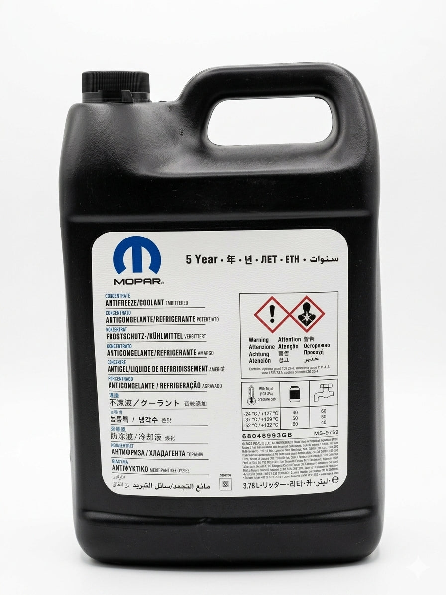 Genuine Mopar 5-Year HOAT Antifreeze Coolant Concentrate 1 Gallon 68048993GB MS-9769