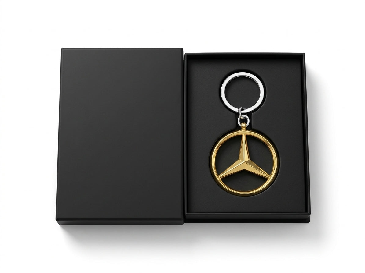 Genuine Mercedes-Benz Brussels Keyring - Gold Plated Finish