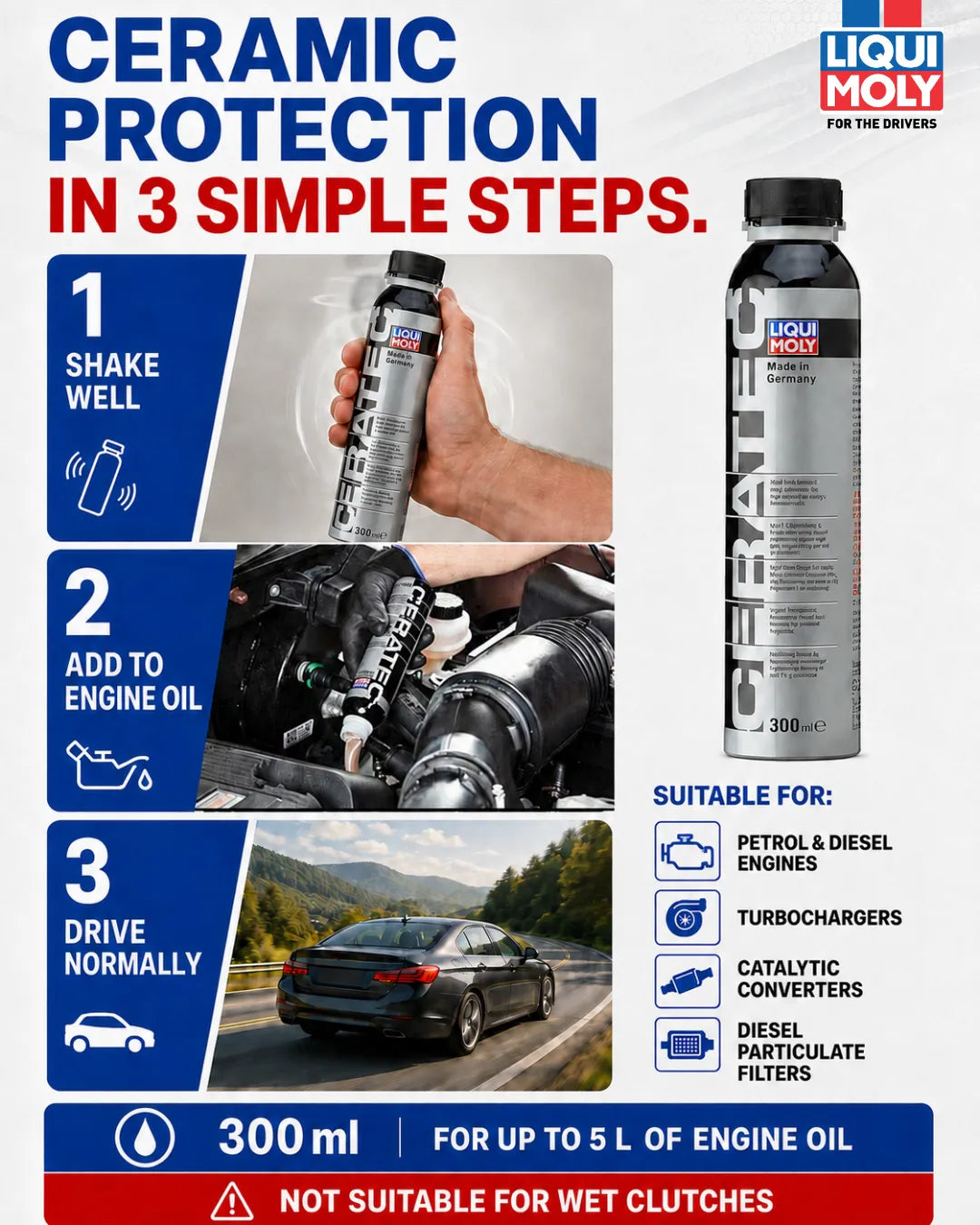 LIQUI MOLY Cera Tec Ceramic Engine Protection & Friction Modifier (300ml)