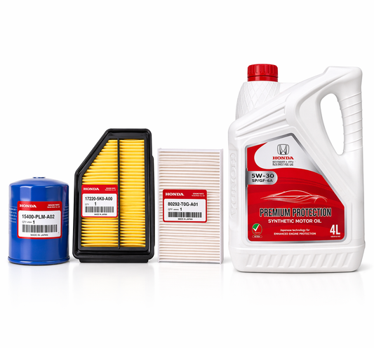 Honda Service Kit – 5W-30 Synthetic Engine Oil 4L with Oil Filter, Air Filter & Cabin Filter for Honda Vehicles