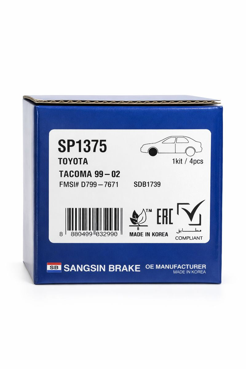 Sangsin SP1375 Front Brake Pads for Toyota Tacoma – OEM Replacement
