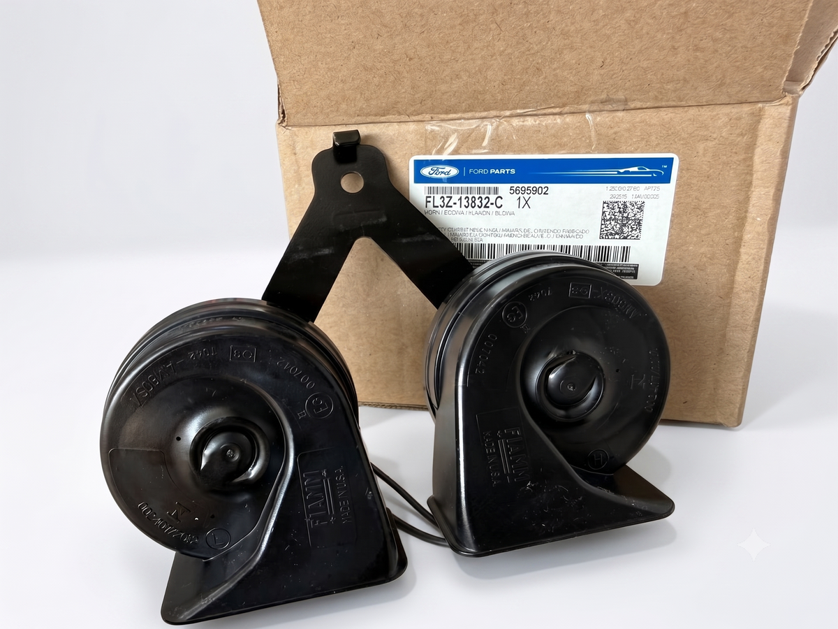 Genuine Ford OEM High Low Dual Note Horn Assembly with Bracket FL3Z-13832-C