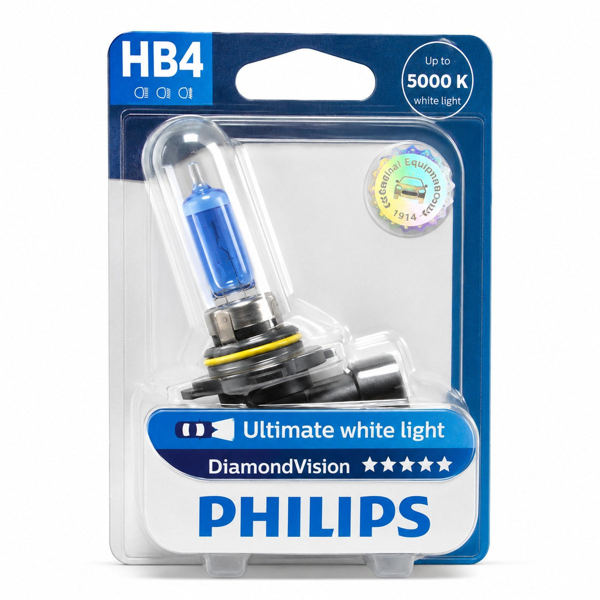 Philips DiamondVision HB4 9006 12V 55W Halogen Bulb – 5000K White Light