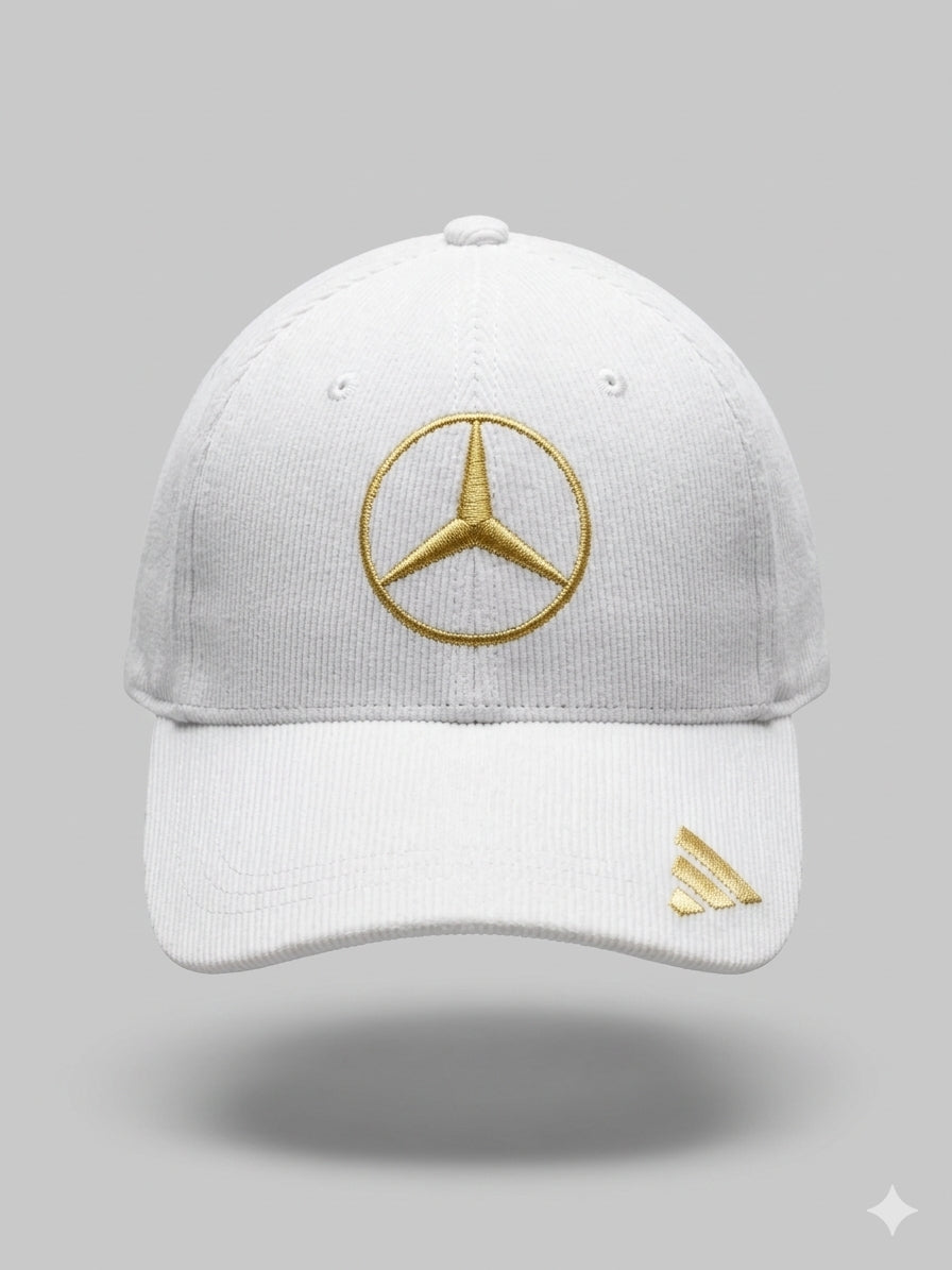 • Genuine Mercedes-Benz AMG Petronas F1 Special Edition Corduroy Cap - White & Gold