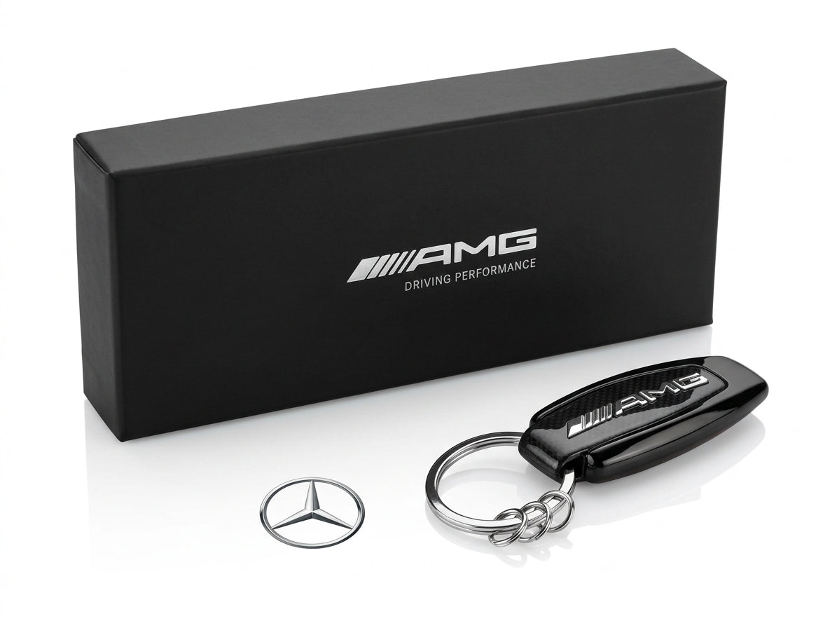 Genuine Mercedes-Benz AMG Carbon Fiber Finish Keyring