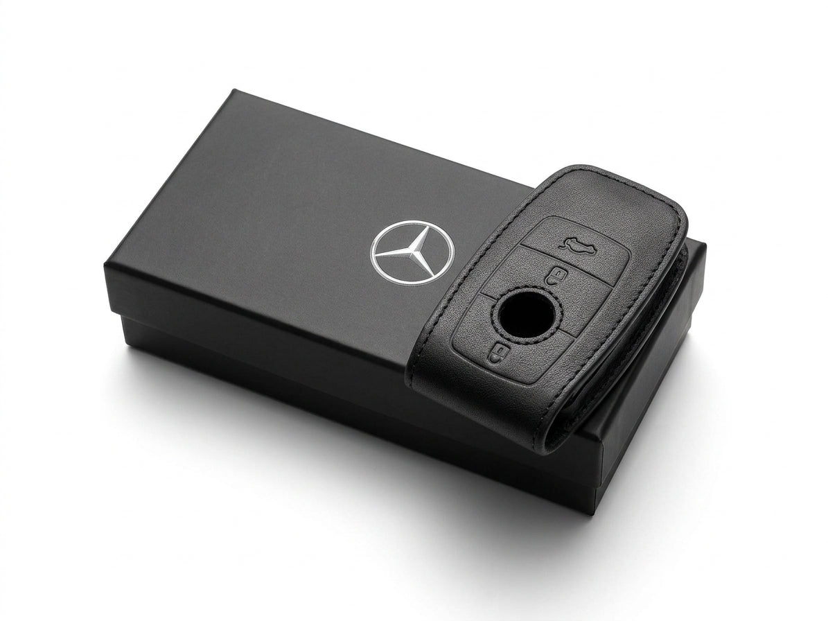 Genuine Mercedes-Benz Leather Key Case Sleeve - Black